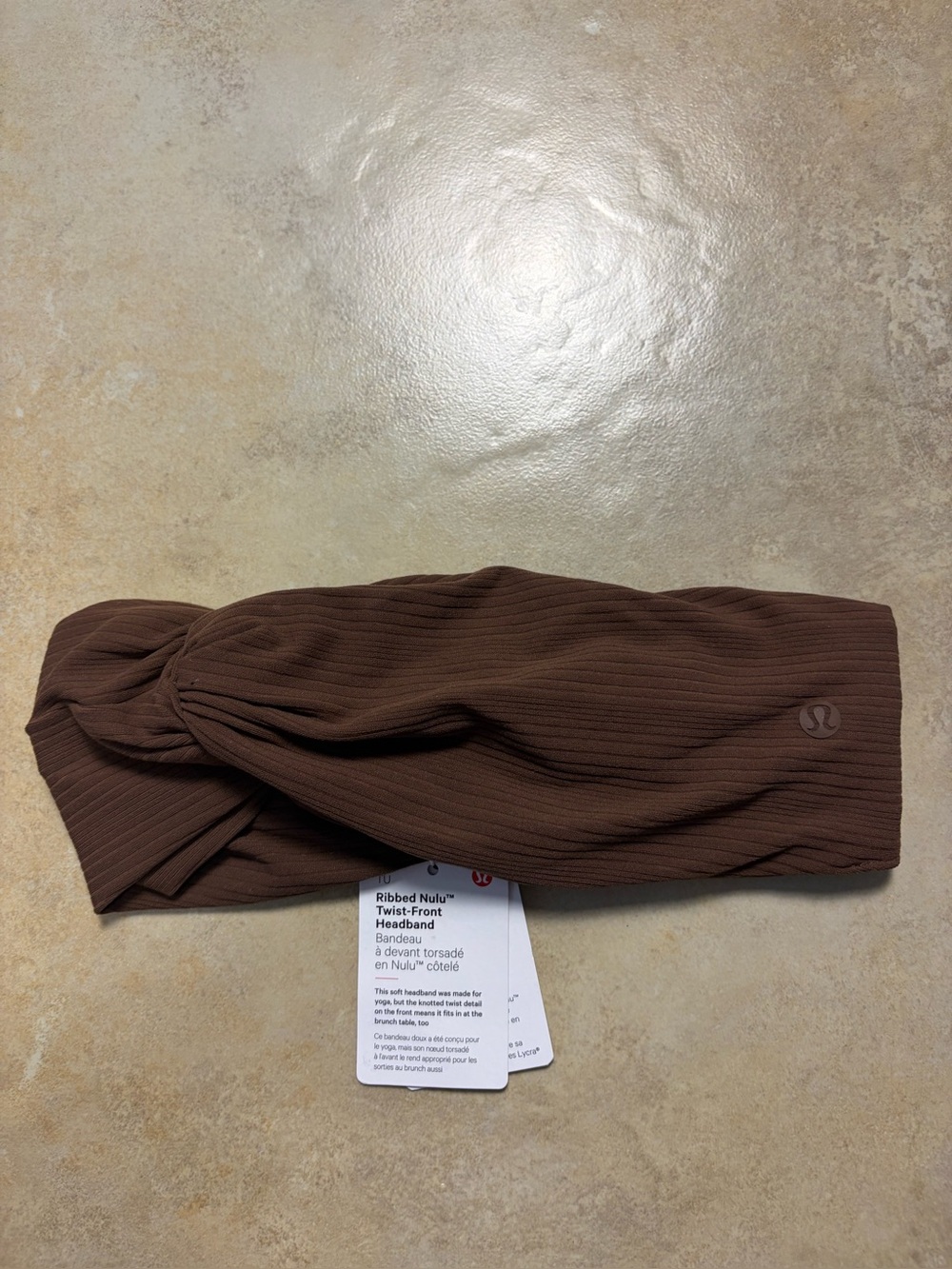 lululemon athletica Ribbed Nulu Twist-Front Headband — Brown